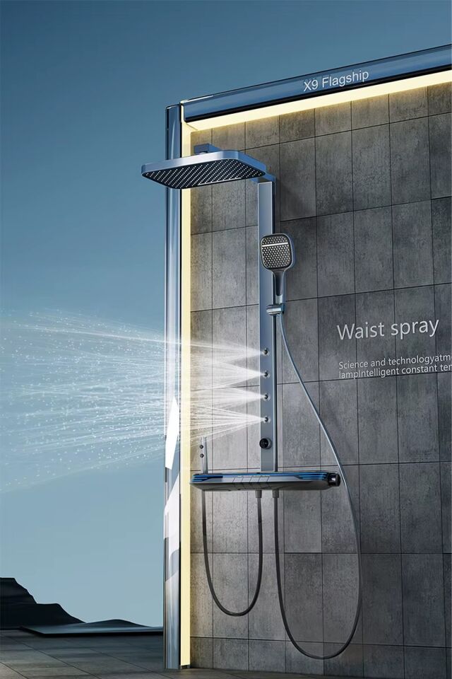 Premium Dijital Piyano Duş Seti - LED Isı Göstergeli ve Renk Değiştiren Ambiyanslı Tam Bakır Gövde