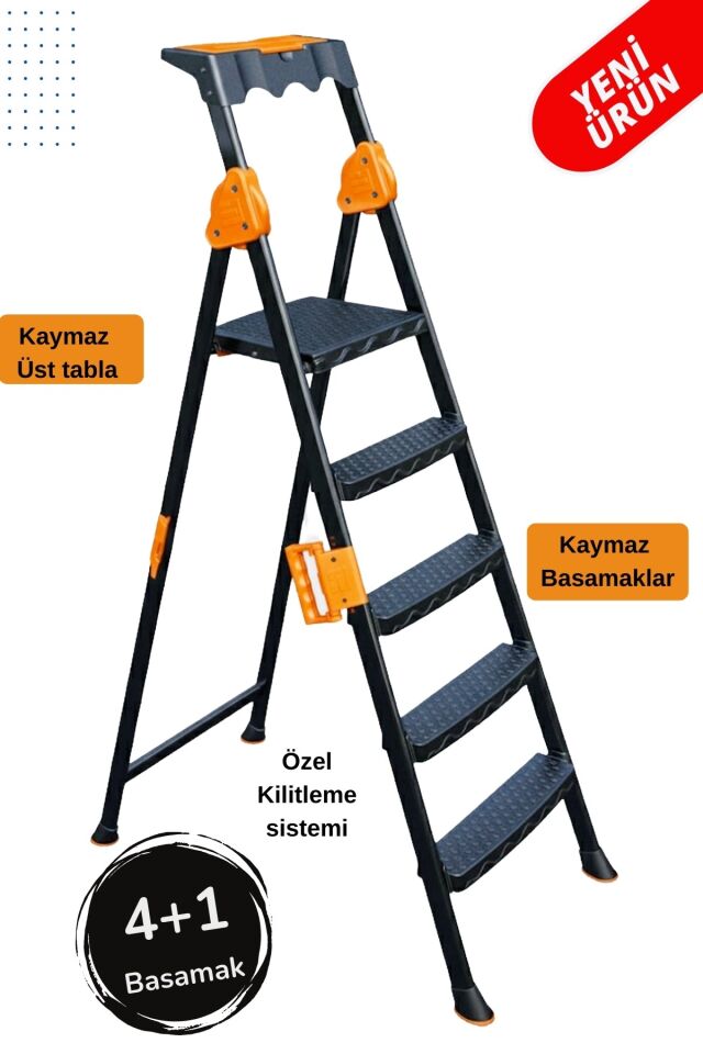 Mensa Plus 4+1 Basamaklı Metal Merdiven, mensa4