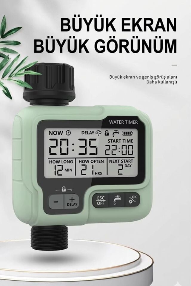 Akıllı Otomatik Bahçe Sulama Zamanlayıcısı - IPX5 Su Geçirmez & LCD Ekran